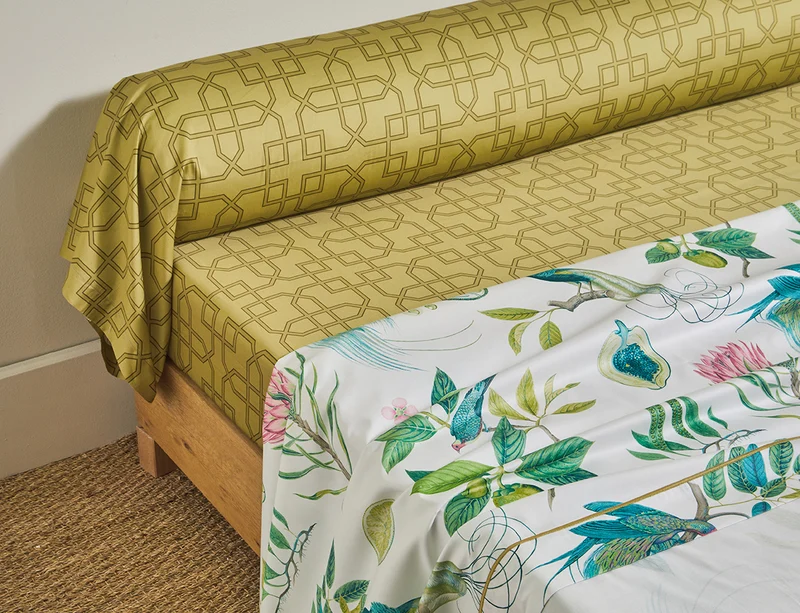 Taie de traversin satin de coton PARADESIA Ocre