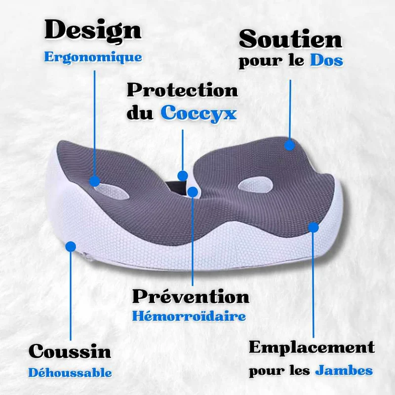 Coussin Ergonomique Hémorroïdes gris !