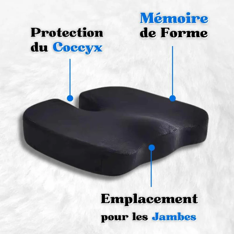 Coussin Coccyx mémoire de forme noir !