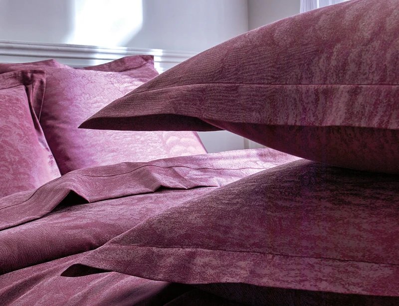 Drap plat satin jacquard - CANOPEE Prune