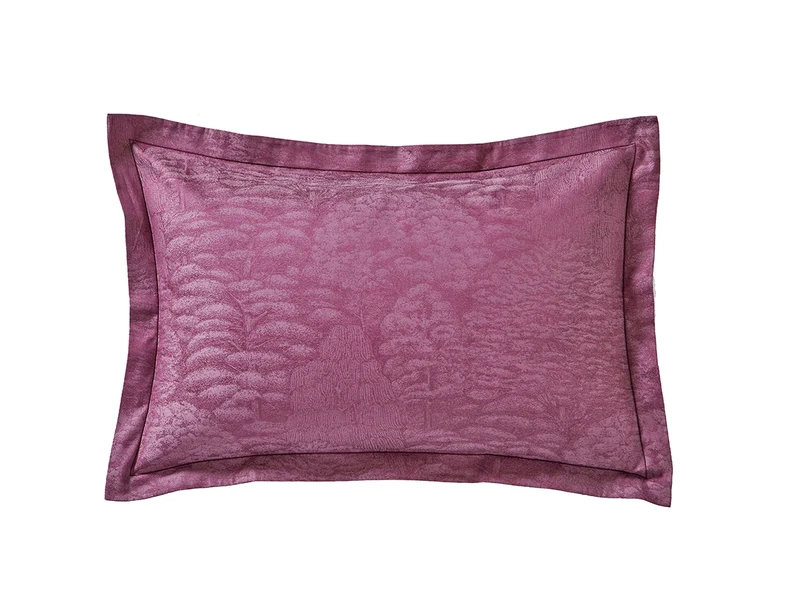 Drap plat satin jacquard - CANOPEE Prune