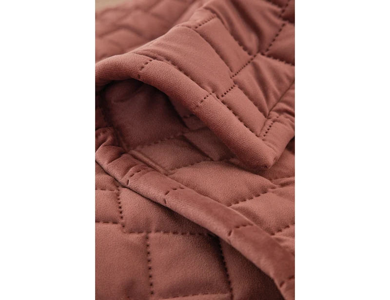 Chemin de lit Velours matelassé - SPIRIT Bois de rose