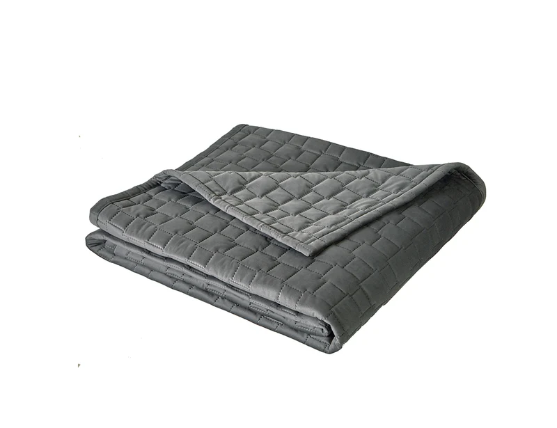 Dessus de lit Velours matelassé - SPIRIT ardoise