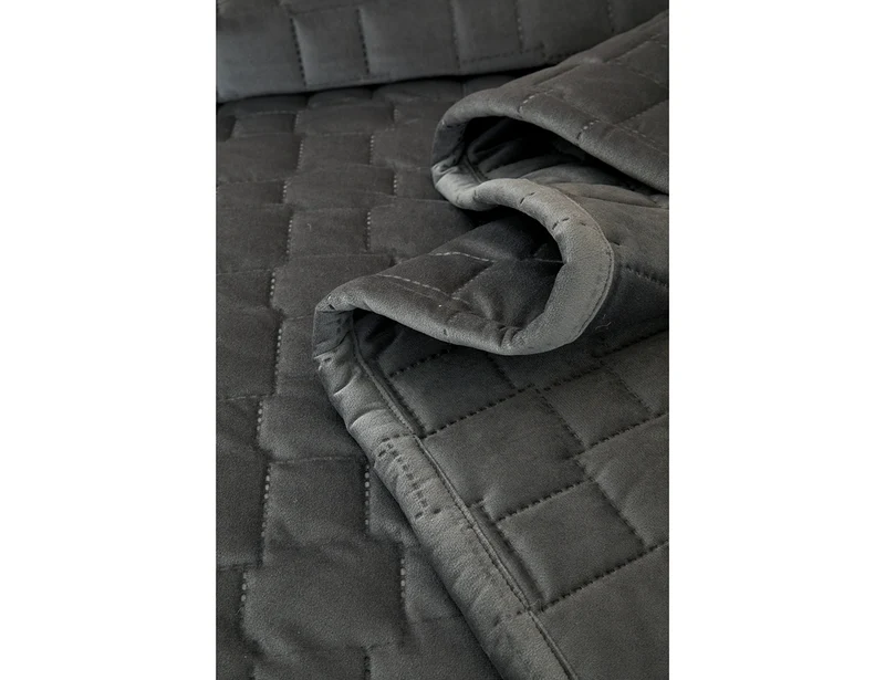 Dessus de lit Velours matelassé - SPIRIT ardoise