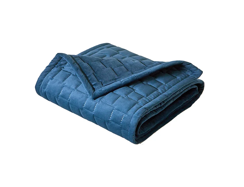 Dessus de lit Velours matelassé - SPIRIT Indigo