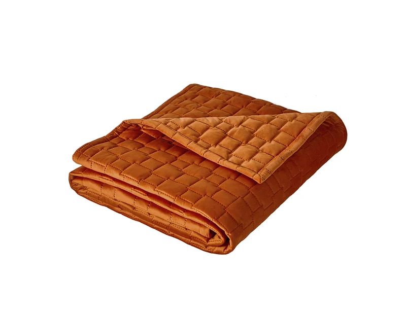 Chemin de lit Velours matelassé - SPIRIT Tangerine