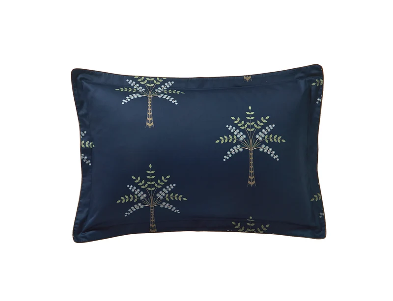 Drap plat satin de coton - PALM GROVE Nuit