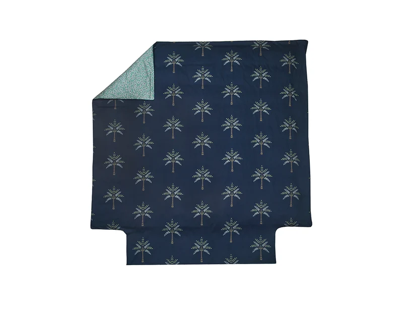 Drap plat satin de coton - PALM GROVE Nuit