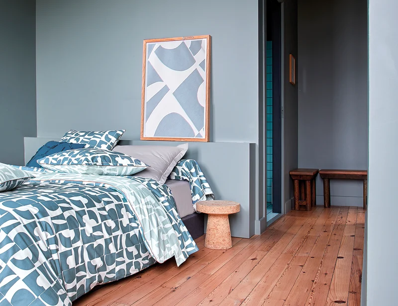 Housse de couette Percale de coton - CRAFT Bleu Paon