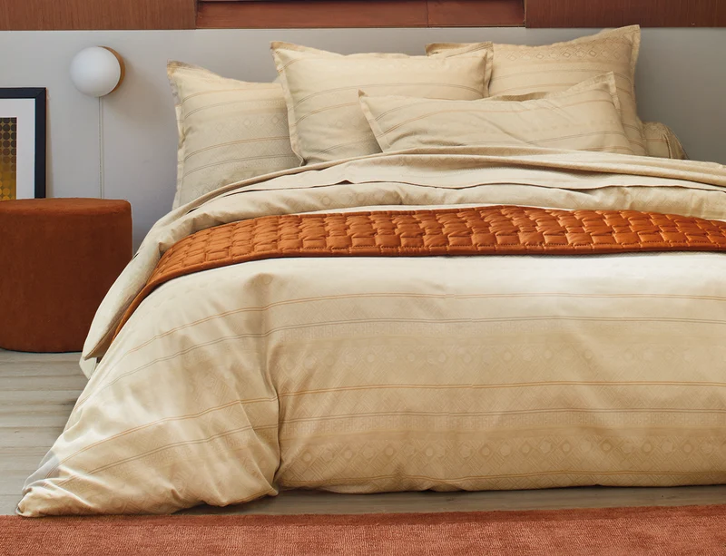 Drap plat Satin Jacquard - ALLEGRO Naturel