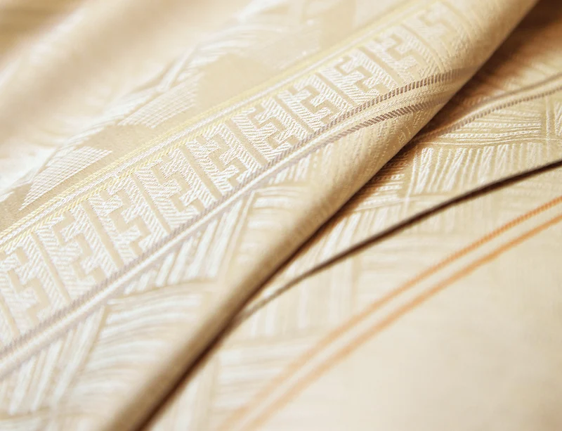 Drap plat Satin Jacquard - ALLEGRO Naturel