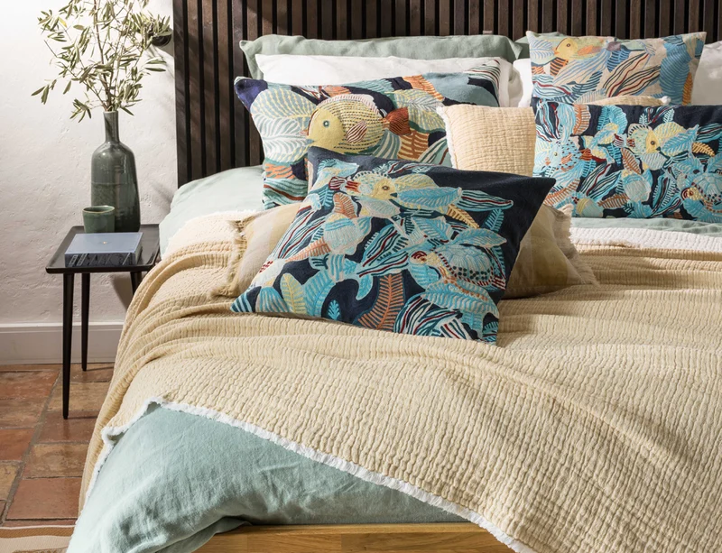 Plaid Coton et Coton recyclé - EMILIO Mirabelle