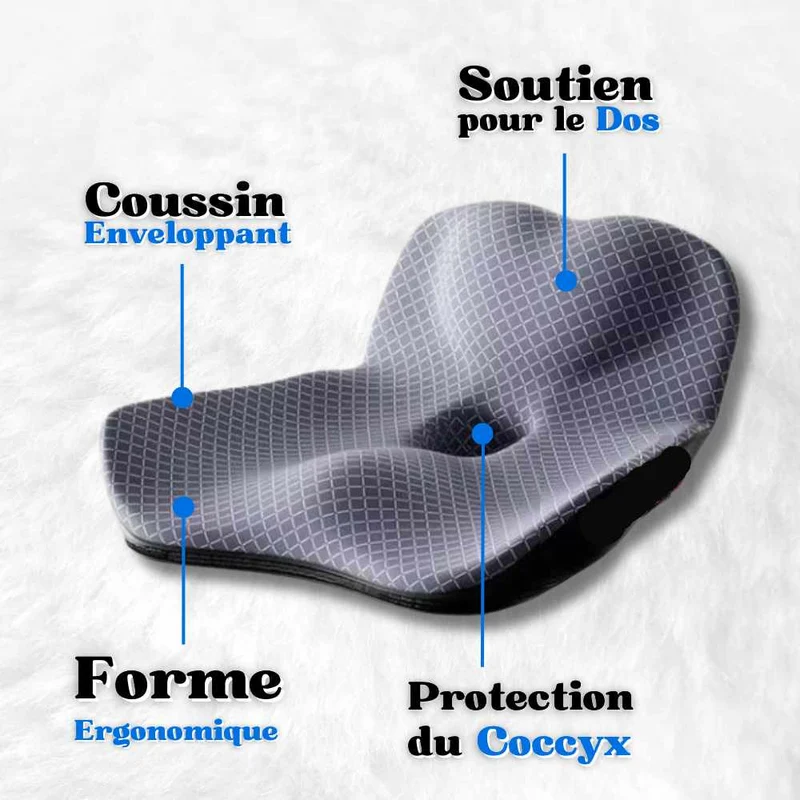 Coussin Coccyx massant pour voiture gris !