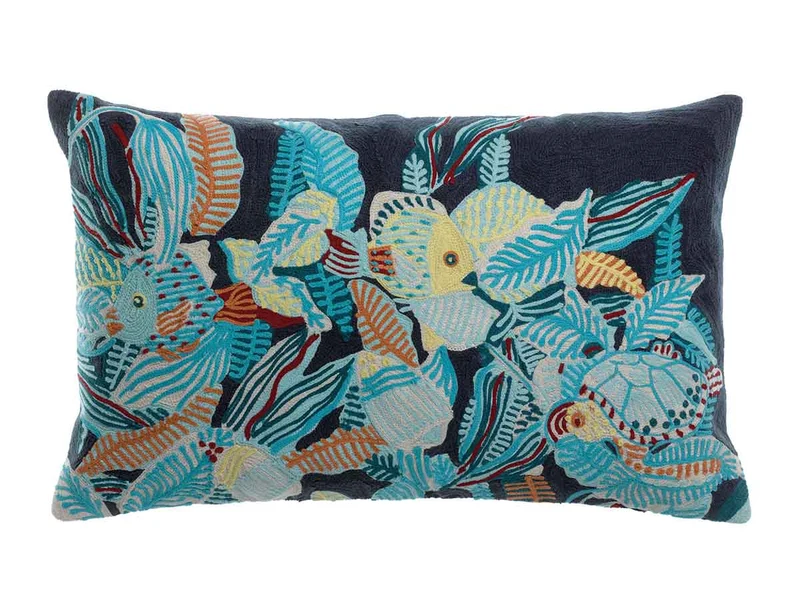 Coussin Coton brodé - DORI Marine