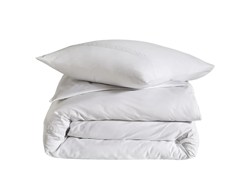 Taie d'oreiller Satin de coton - HERITAGE Blanc