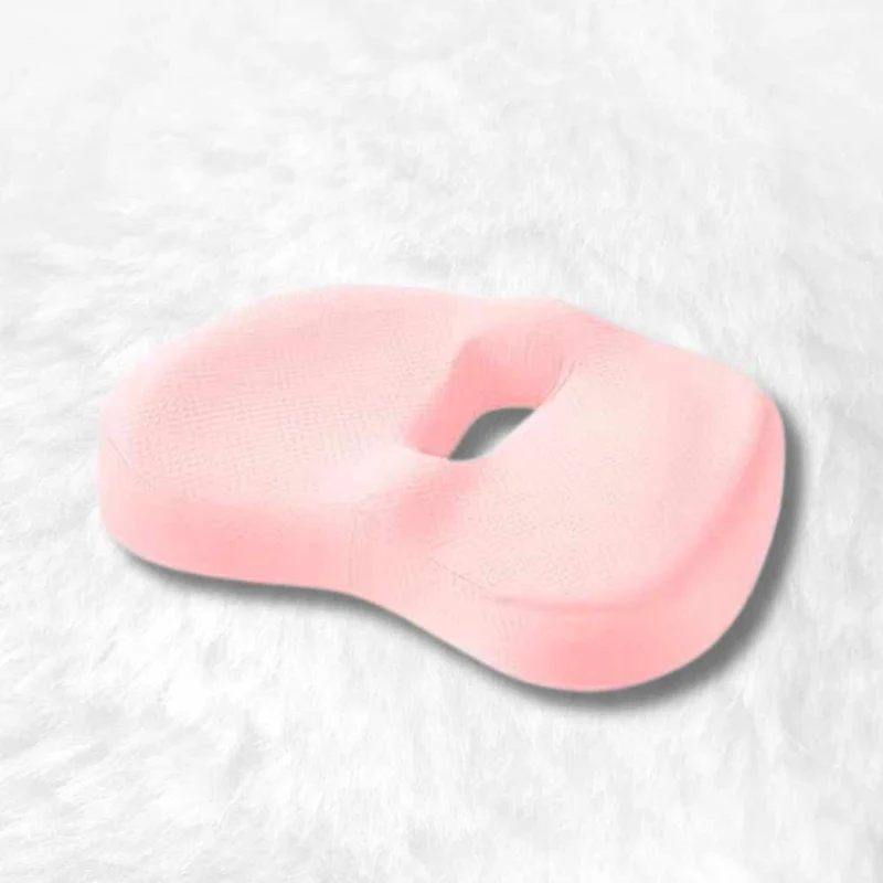Coussin hémorroïdes mémoire de forme rose
