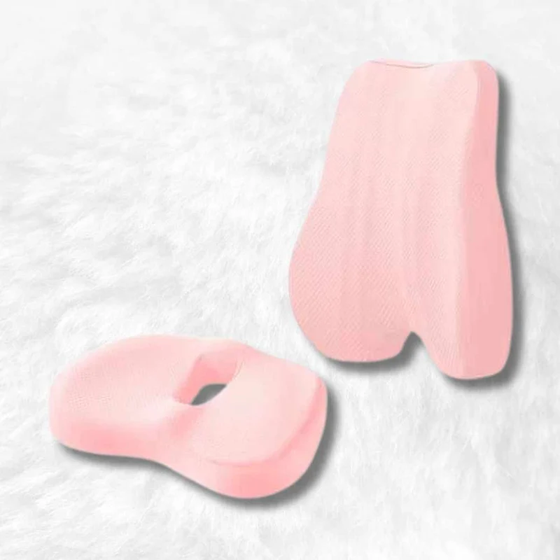 Coussin hémorroïdes mémoire de forme rose