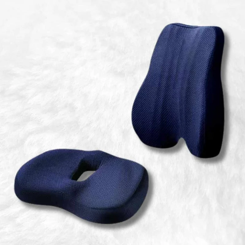 Coussin hémorroïdes mémoire de forme bleu
