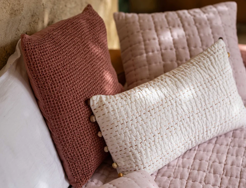 Coussin Nid d'abeille coton recyclé - MAIA
