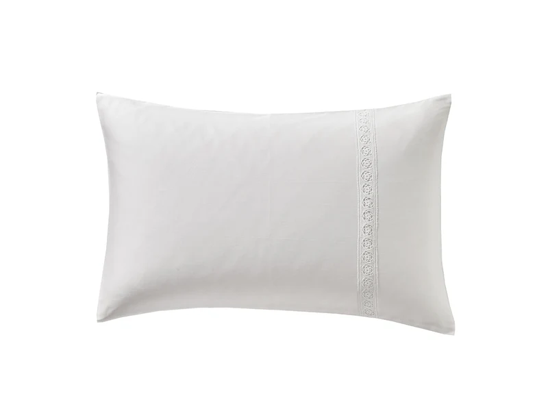 Taie d'oreiller Satin de coton - HERITAGE Blanc