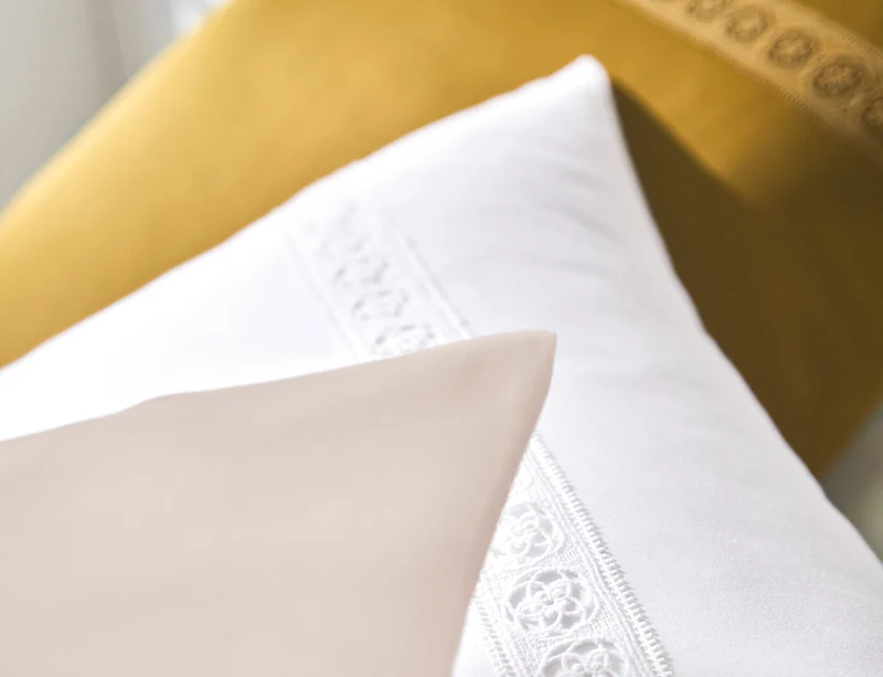 Taie d'oreiller Satin de coton - HERITAGE Blanc