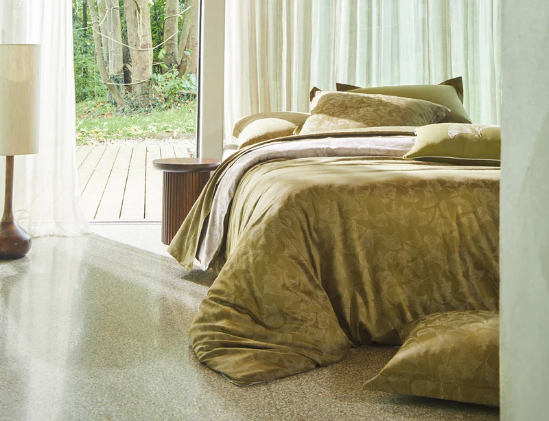 GINGKO Olive Satin Jacquard