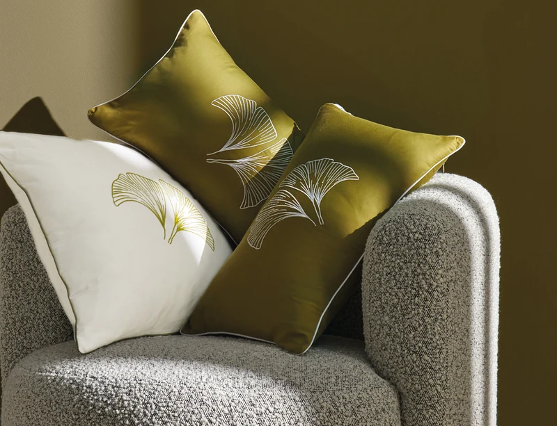 GINGKO Olive Satin Jacquard