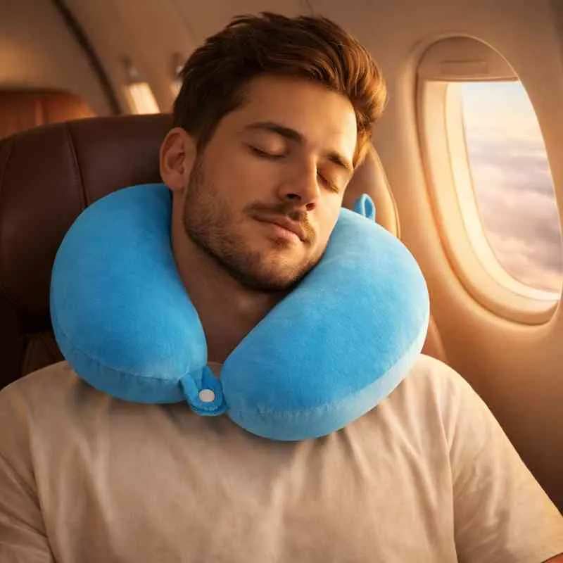 Coussin Avion Nuque bleu !