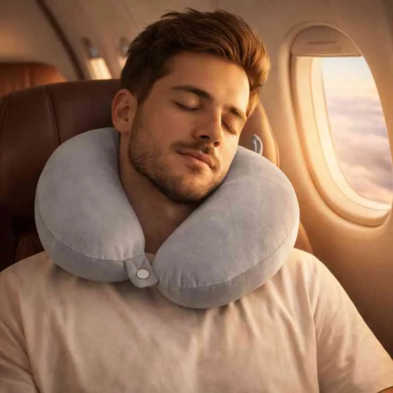 Coussin Avion Nuque gris !