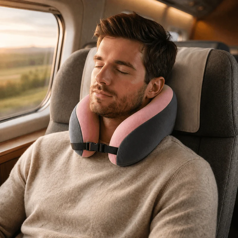 Coussin de Voyage 3 en 1 rose !