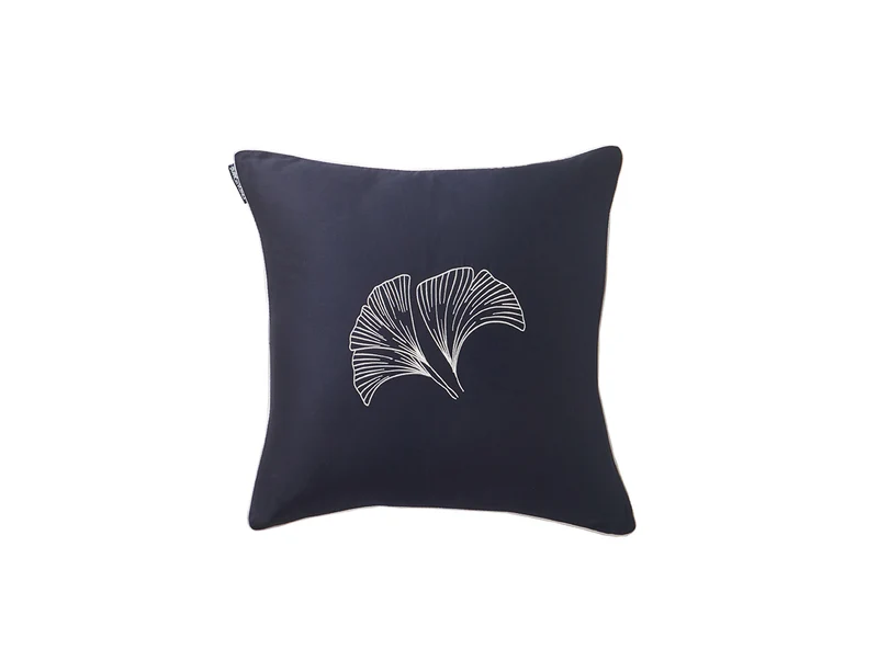 Coussin Satin - GINGKO Bleu Corinthe