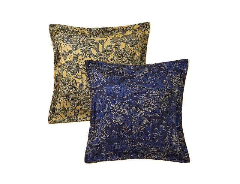 Taie d'oreiller Satin de coton - ELIXIR Indigo