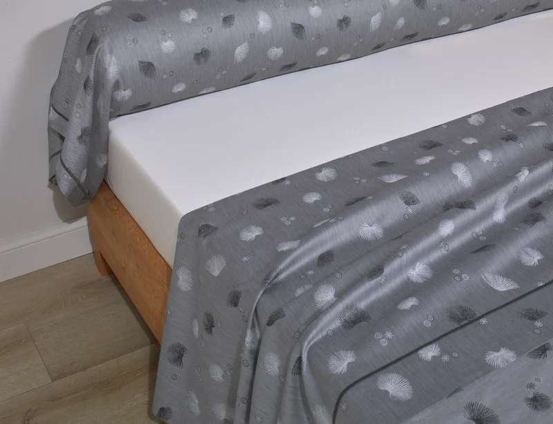 Taie de traversin Satin Jacquard - KYOTO Graphite