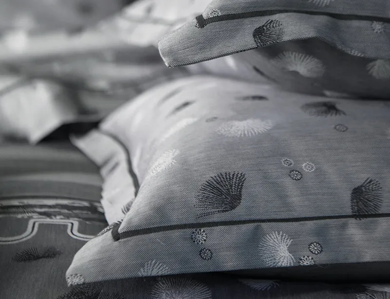 Taie d'oreiller Satin Jacquard - KYOTO Graphite