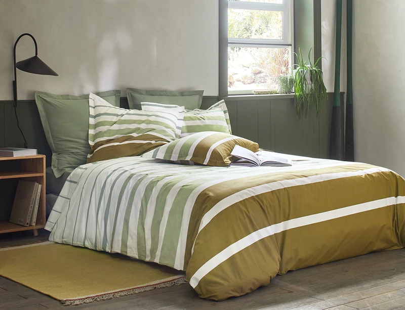 Taie de traversin Percale de coton - GRAND LARGE Kaki