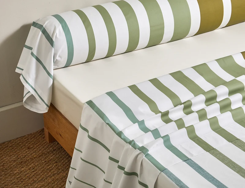 Taie de traversin Percale de coton - GRAND LARGE Kaki