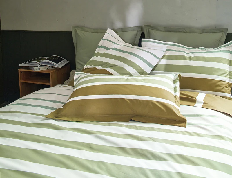Taie d'oreiller Percale de coton - GRAND LARGE Kaki