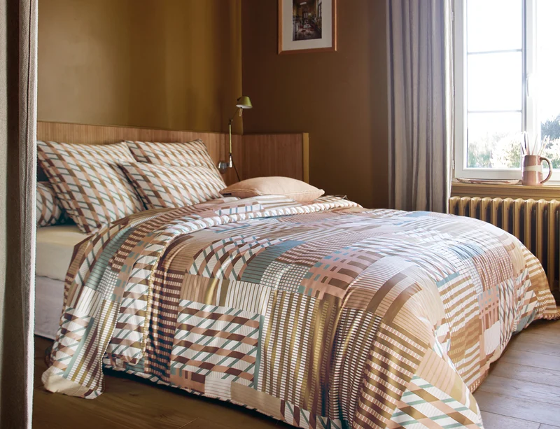 Drap plat Satin de coton - FUSION Ambre