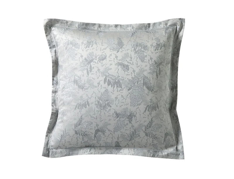 Taie d'oreiller Satin Jacquard - LUPINS Argenté