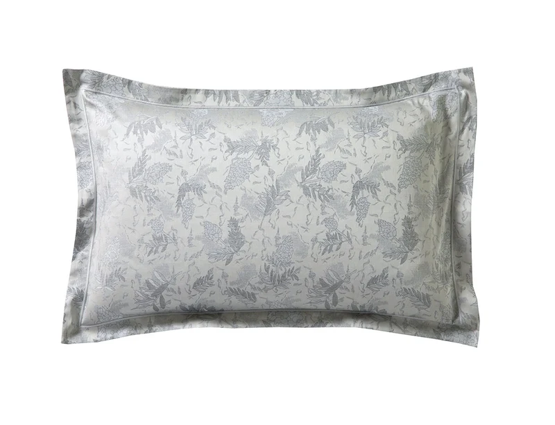 Taie d'oreiller Satin Jacquard - LUPINS Argenté
