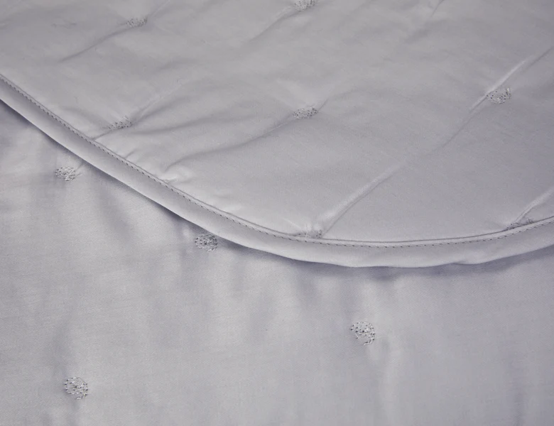 Dessus de lit matelassé Satin de coton - TRIOMPHE Platine