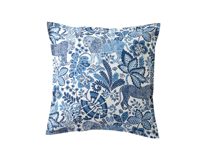 JUNGLE Indigo - Percale de coton