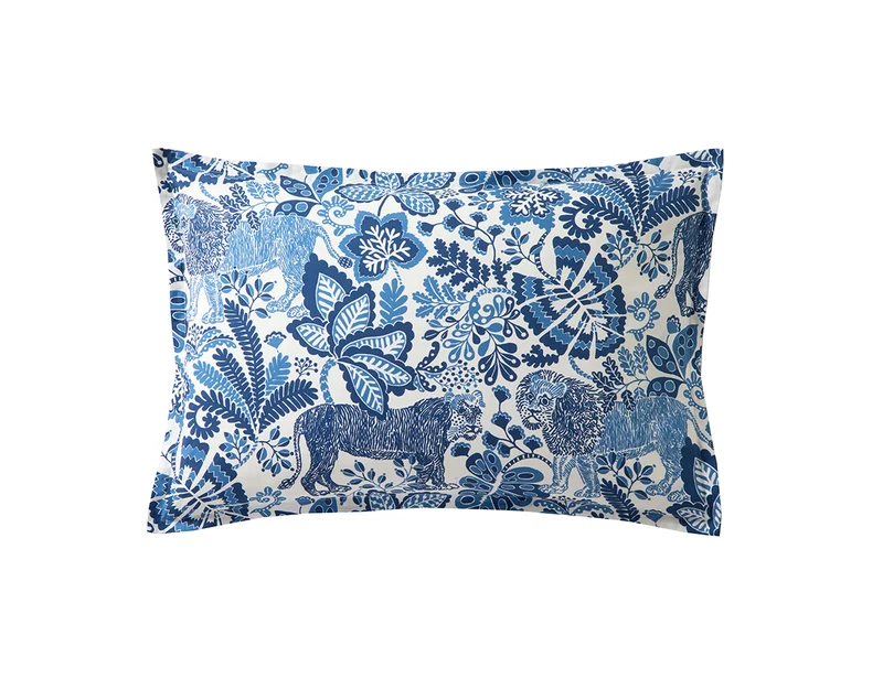 JUNGLE Indigo - Percale de coton
