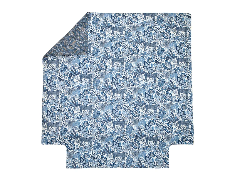 JUNGLE Indigo - Percale de coton