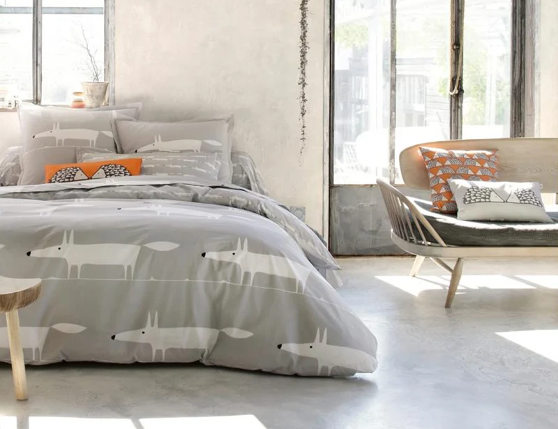 Taie d'oreiller Percale de coton - MR FOX Gris
