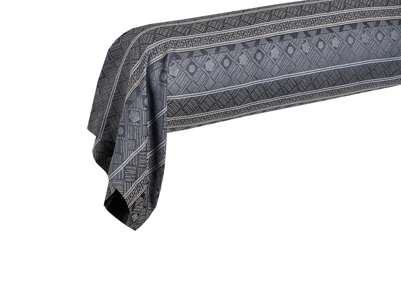 Taie de traversin Satin jacquard - ALLEGRO Bleu Corinthe