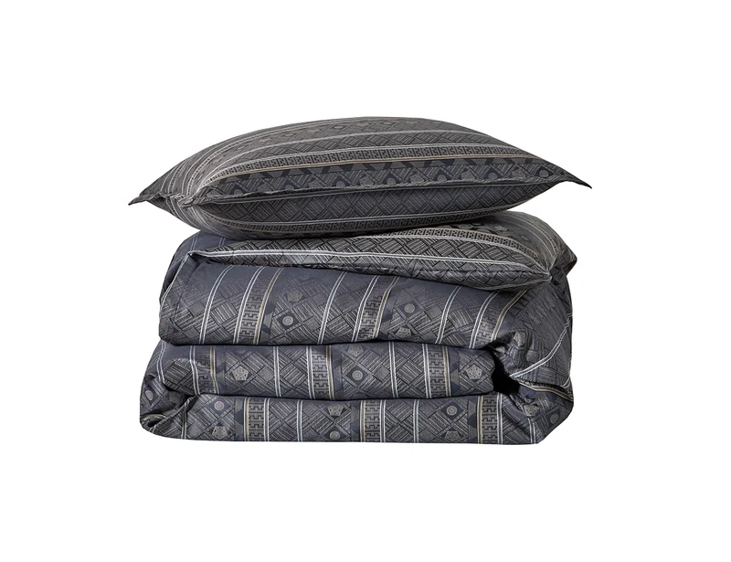 Taie de traversin Satin jacquard - ALLEGRO Bleu Corinthe