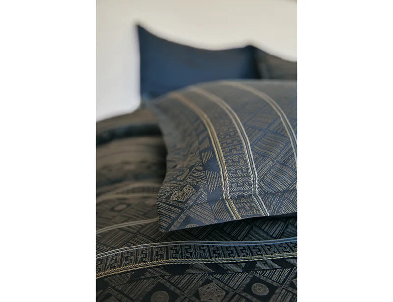 Taie d'oreiller Satin jacquard - ALLEGRO Bleu Corinthe