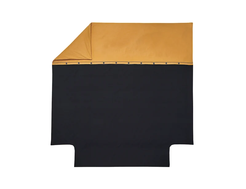 TANDEM Indigo/Fauve - Percale de coton bio