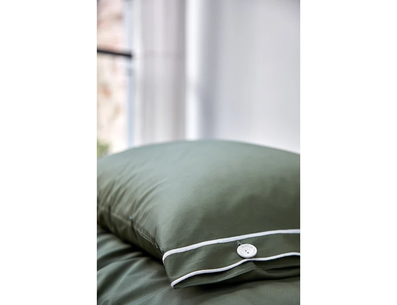 Taie d'oreiller Percale Bio - TANDEM Mousse/Neige